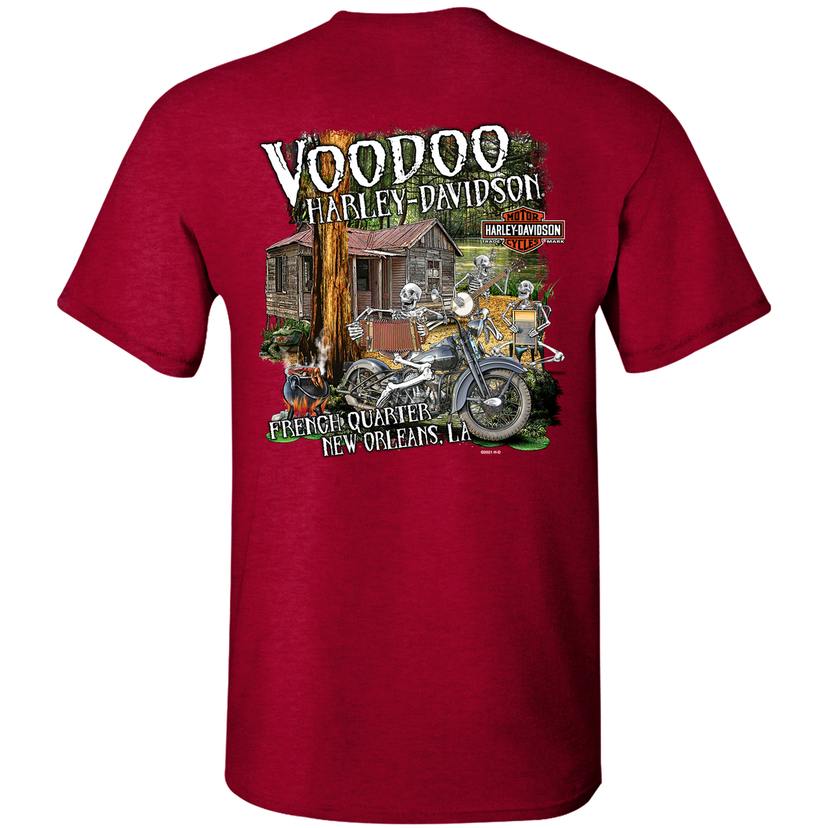 Cajun Band Men's Short Sleeve T-Shirt — Voodoo Harley-Davidson Cajun Band Men's Short Sleeve T-Shirt — Voodoo Harley-Davidson