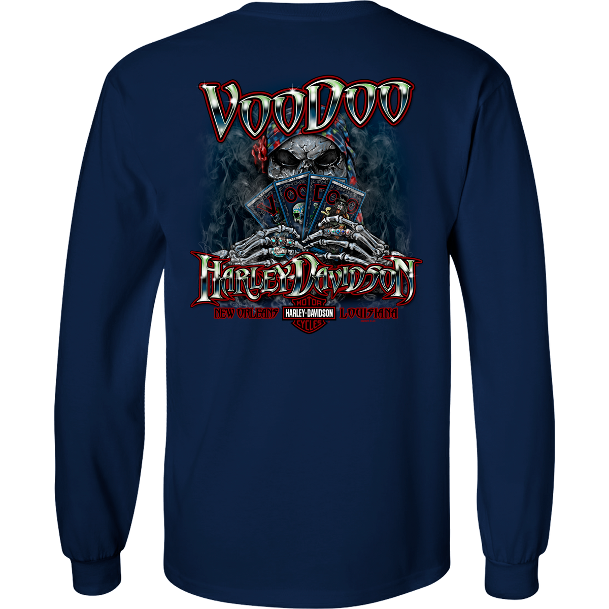 Voodoo Harley-Davidson Tarot Cards Men's Long Sleeve T-Shirt